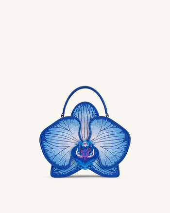 Flora 오키드 쉐입 탑 핸들 백 – 블루
