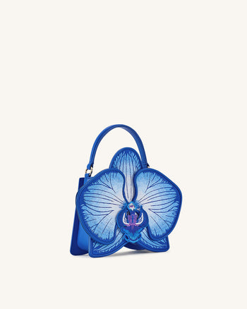 Flora 오키드 쉐입 탑 핸들 백 – 블루
