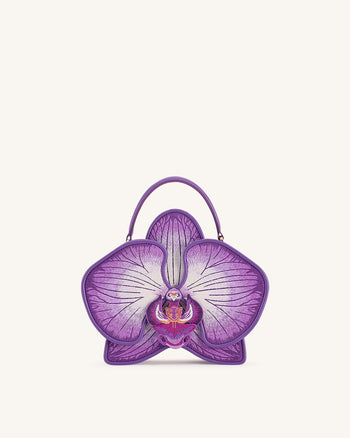 Flora 오키드 쉐입 탑 핸들 백 – 퍼플