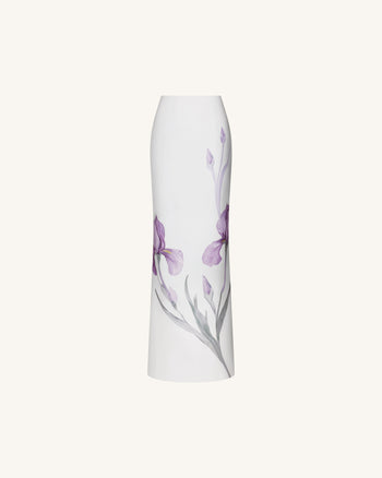Iris 모티프 맥시 스커트 - 화이트