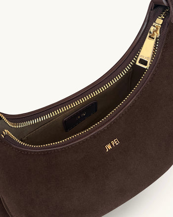 Sharon 페이크 스웨이드 크로스바디 백 - 커피 브라운