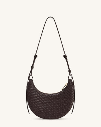 Sharon 우븐 크로스바디 백 - 커피 브라운