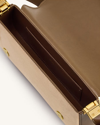 Joy 페이크 스웨이드 숄더백 - 카키 브라운