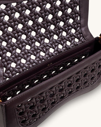 Joy 우븐 숄더백 - 다크 레드