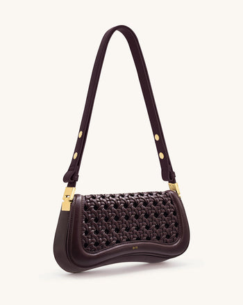 Joy 우븐 숄더백 - 다크 레드