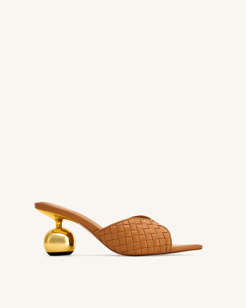 Ellie 브레이디드 스피어 힐 뮬 - 카키