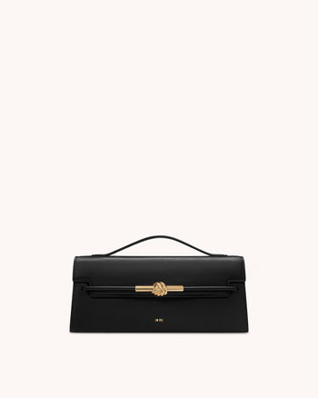 Lena 메탈 로프 매듭 탑 핸들 백 - 블랙