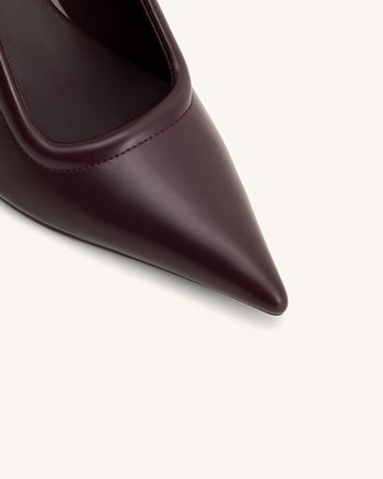 Sofia 메탈 장식 구형 힐 뮬 - 딥 버건디