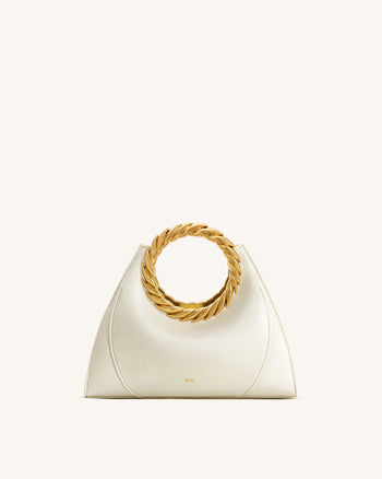 Amiya 리프 핸들 조각 가방 - 화이트