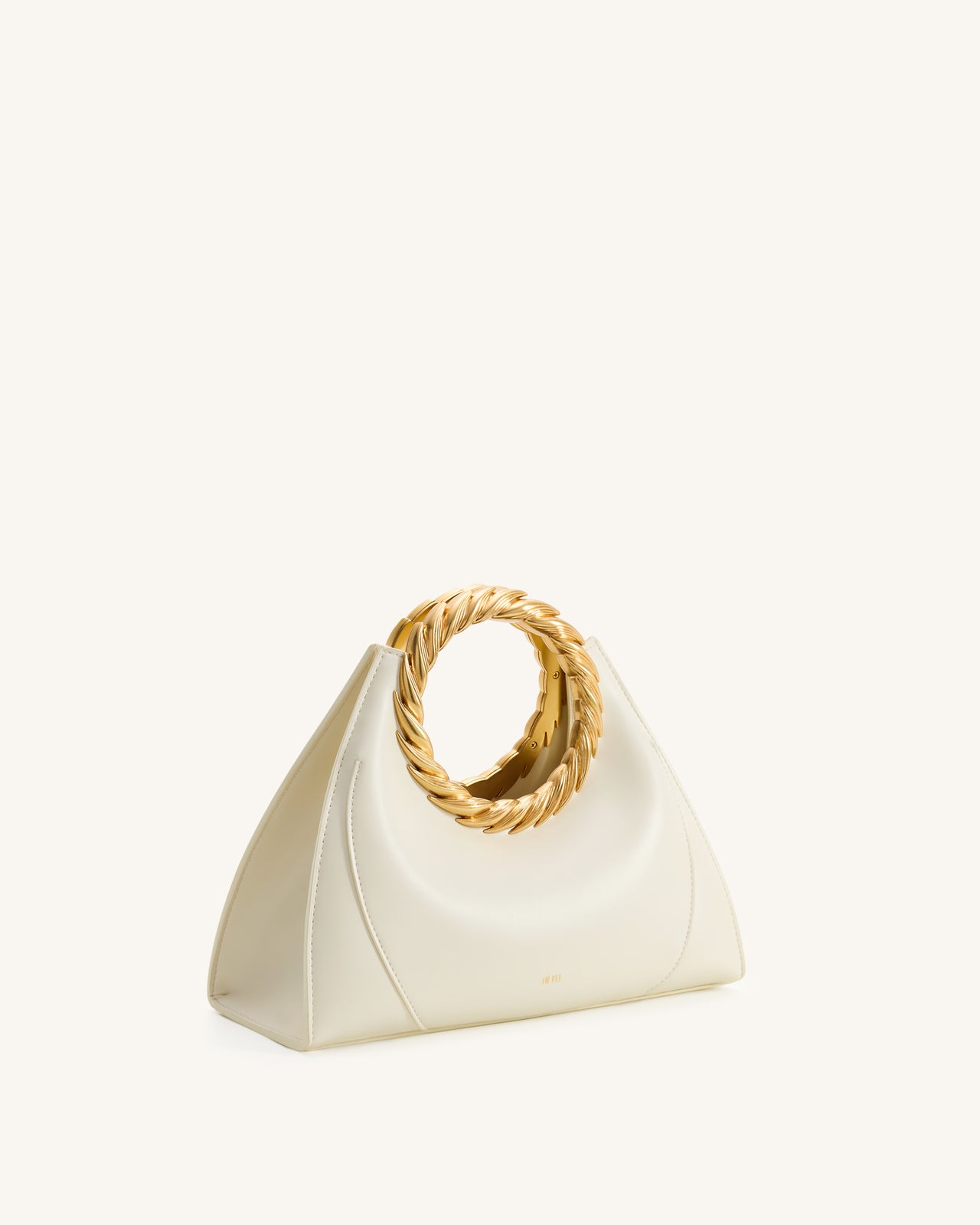 Amiya 리프 핸들 조각 가방 - 화이트