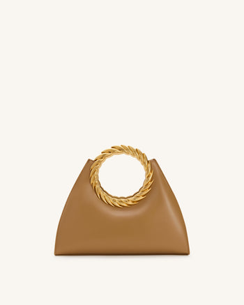 Amiya 리프 핸들 조각 가방 - 브라운