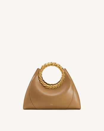 Amiya 리프 핸들 조각 가방 - 브라운