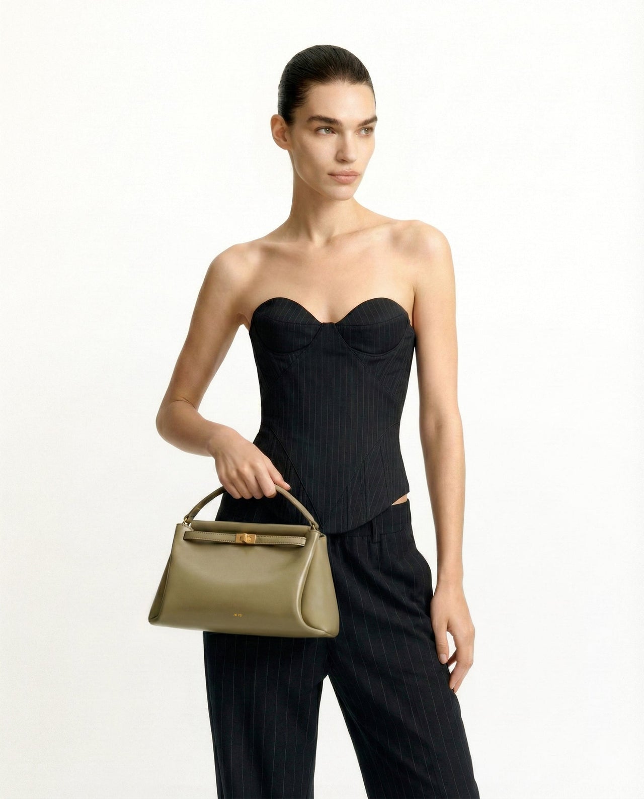 Carmen 탑 핸들 백 - 그린