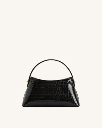 Talia 탑 핸들백 - 블랙 크로크