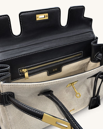 Yara 숄더백 - 블랙 캔버스