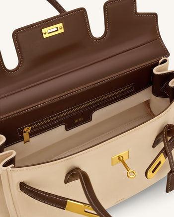 Yara 페이크 스웨이드 숄더백 - 다크 브라운