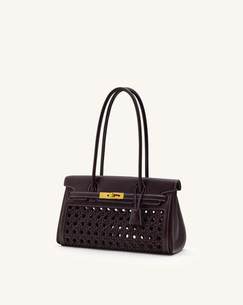 Yara 숄더백 - 다크 레드