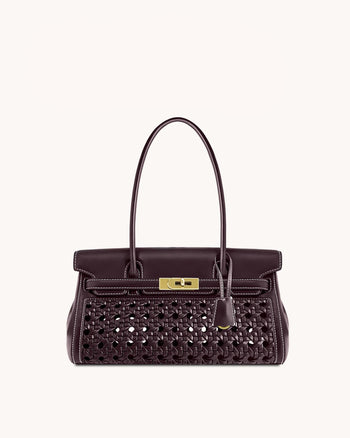 Yara 숄더백 - 다크 레드