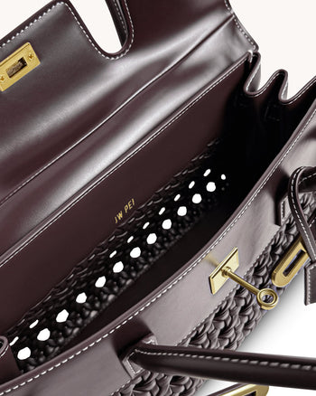 Yara 숄더백 - 다크 레드