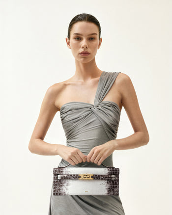 Bria 스트럭처드 탑 핸들 백 - 화이트 크로크