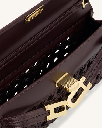 Bria 다크 레드 구조적인 탑 핸들 백