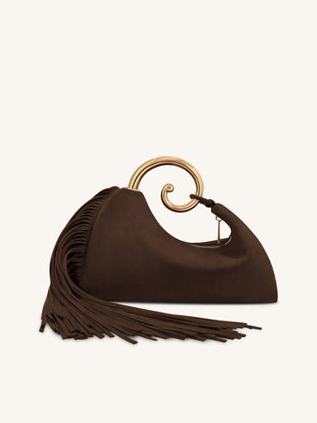 Nell 프린지 하드웨어 탑 핸들 백 - 딥 브라운