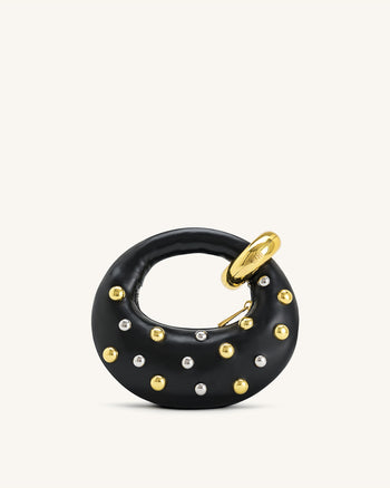 Abacus 스터드 미니 탑 핸들 백 - 블랙