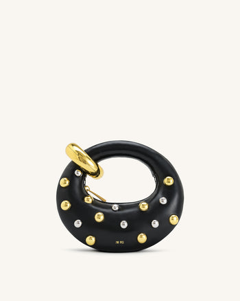 Abacus 스터드 미니 탑 핸들 백 - 블랙