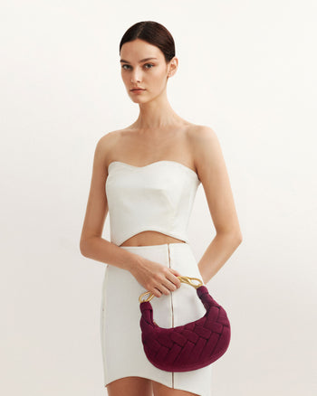 Orla 직조 핸드백 - 클라렛