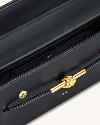 Lena 메탈 로프 매듭 탑 핸들 백 - 블랙