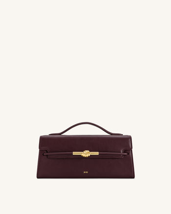 Lena 메탈 로프 매듭 탑 핸들 백 - 딥 클라렛