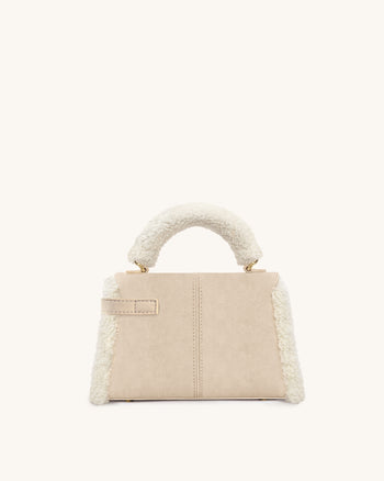 Elise 페이크 스웨이드 셰어링 트림 탑 핸들 백 - 토프