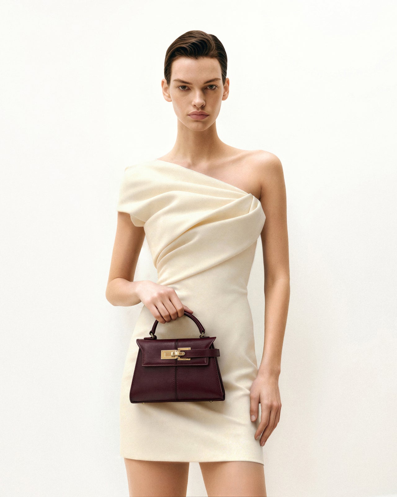 Elise Top 핸드백 - 딥 버건디