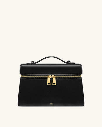 Thea 라지 탑 핸들 백 - 블랙