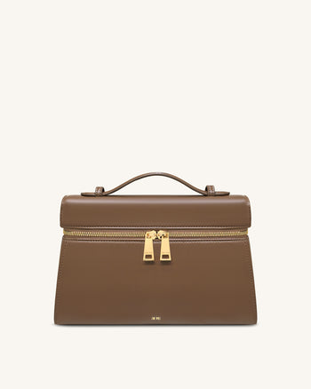 Thea 라지 탑 핸들 백 - 모카 브라운