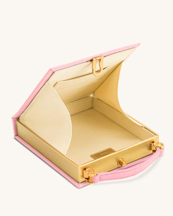 Taya-Puppy 패턴 북 쉐이프 클러치 백 - 핑크