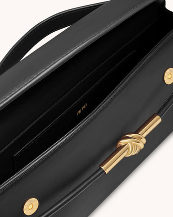 Lena 메탈 로프 매듭 탑 핸들 백 - 블랙