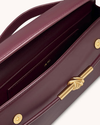 Lena 메탈 로프 매듭 탑 핸들 백 - 딥 클라렛