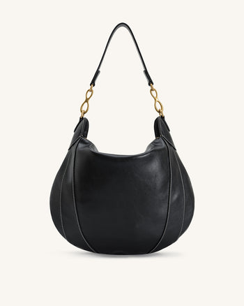 Daria 메탈 펜던트 장식 숄더 백 - 블랙