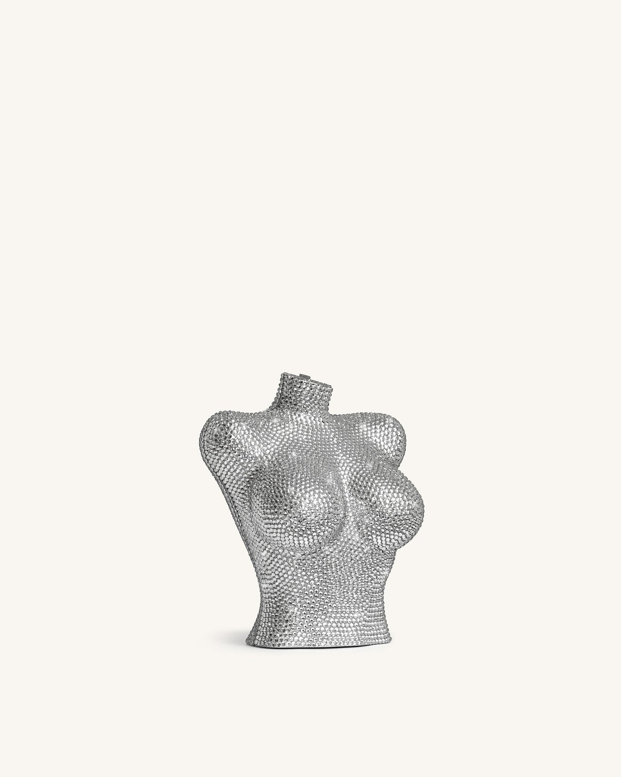 Kiara 페이크 크리스털 바스트 클러치 - 실버