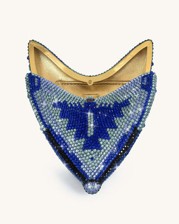 Paisley 크리스탈 나비 클러치 - 블루