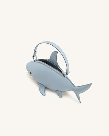 Nerys 샤크 룩 탑 핸들 백 - 라이트 블루