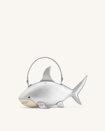 Nerys 샤크 룩 탑 핸들 백 - 실버