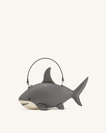 Nerys 샤크 룩 탑 핸들 백 - 그레이