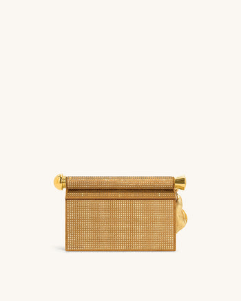 Holly 인조 크리스탈 메탈 펜던트 장식 클러치 - 샴페인