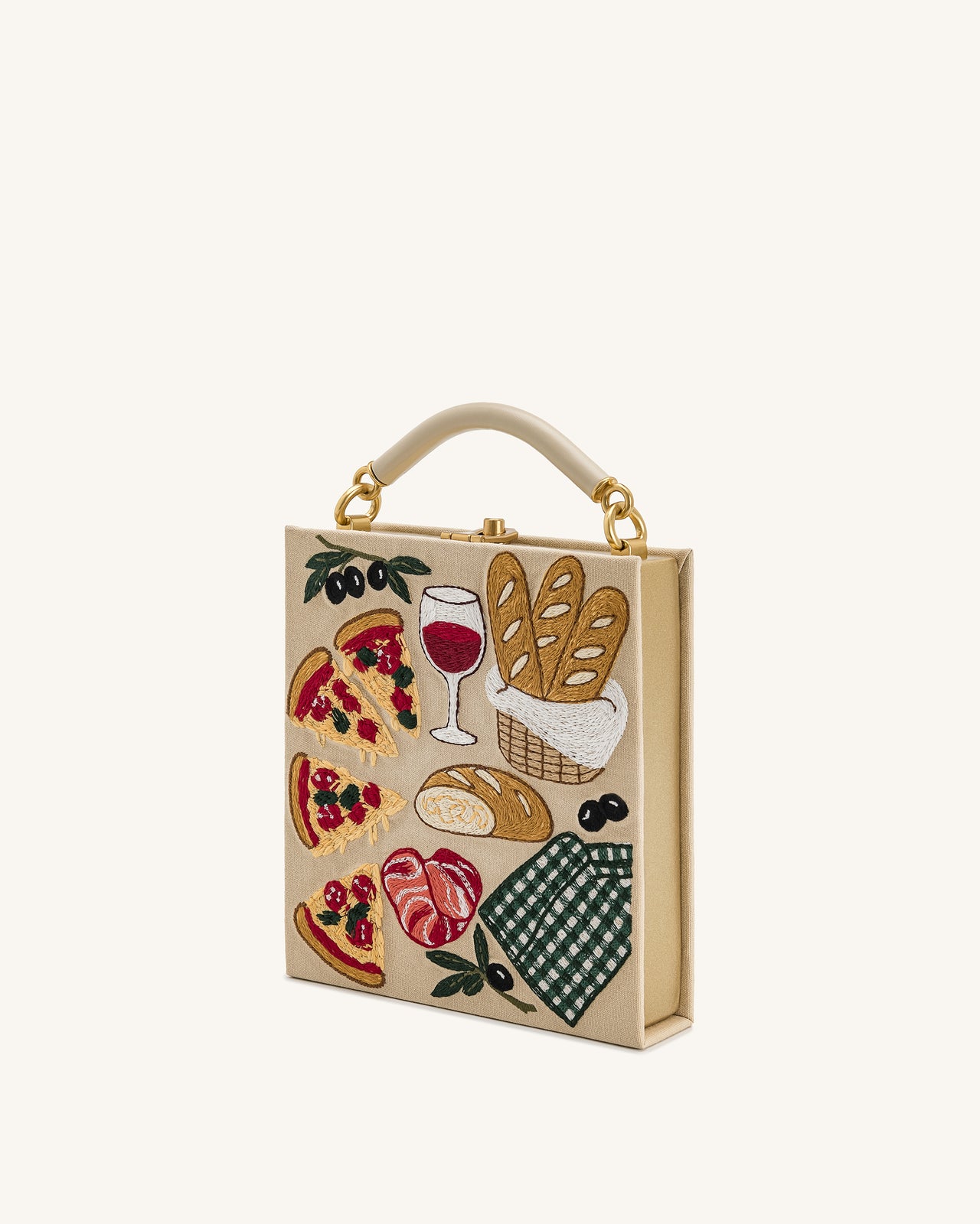 Elle 피크닉 패턴 북 탑 핸들 백 - 카키