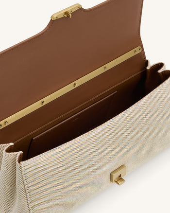 Eloise 숄더 백 - 브라운 캔버스