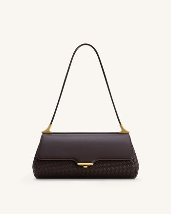 Eloise 짜임 숄더백 - 다크 브라운