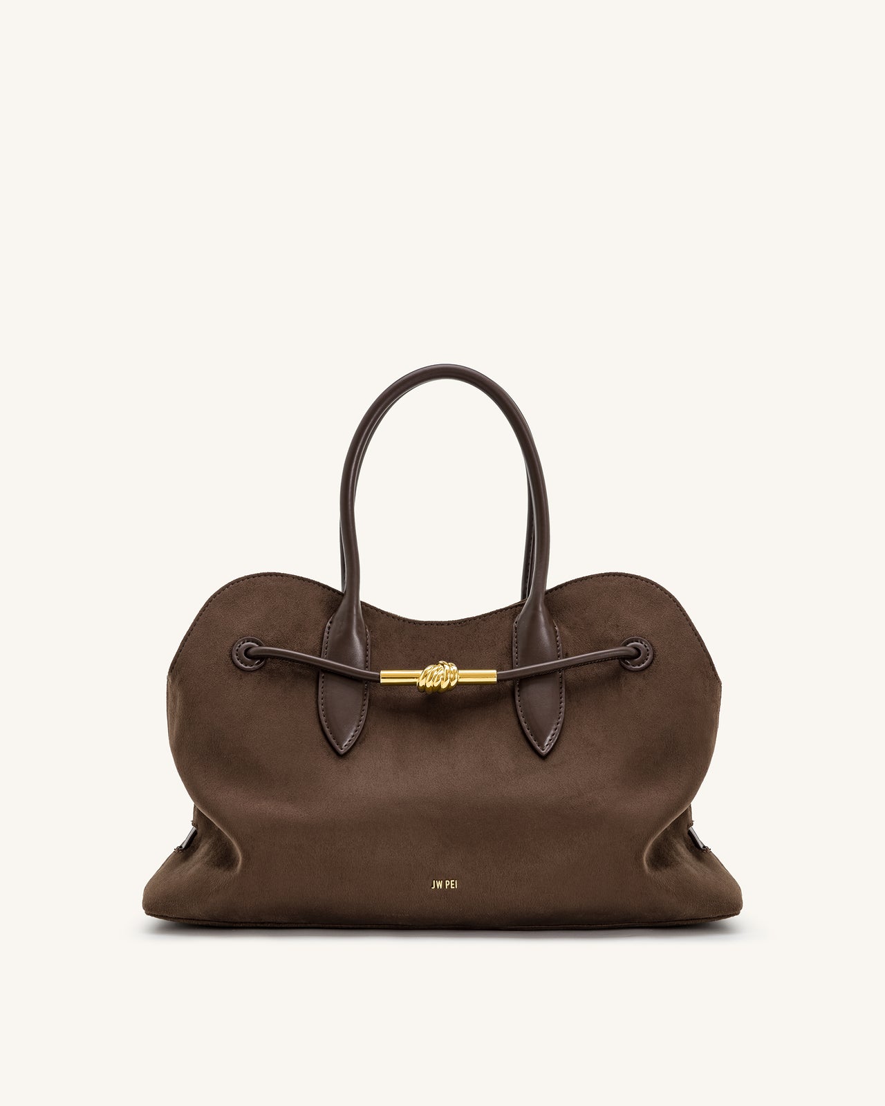 Adele 메탈 로프 매듭 토트백 - 모카 브라운