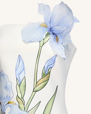 Floral 프린트 미니 드레스 - 화이트